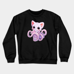 Pink cute Cthulhu cat Crewneck Sweatshirt